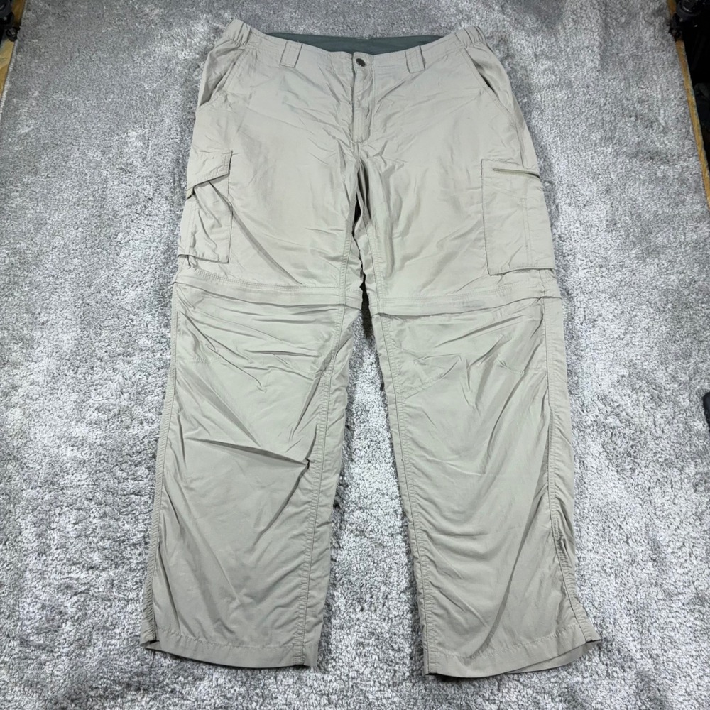 Columbia Silver Ridge Convertible Pants Mens 38x30 Khaki Nylon Hiking AM8004